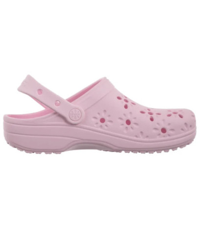 Crocs Classic Floral Cut Out Clog Pink Milk 210943-6ZW (CR345-b) Women's Shoes/Flip Flops