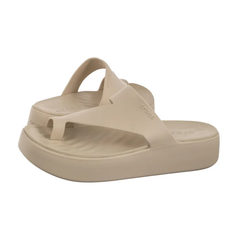 Crocs Getaway Platform Toe Loop Sandstone 210834-0LH (CR375-d) flip flops