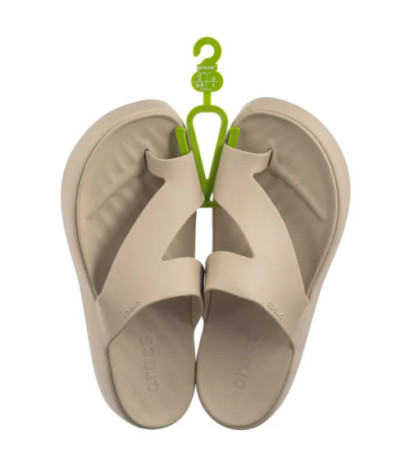 Crocs Getaway Platform Toe Loop Sandstone 210834-0LH (CR375-d) flip flops