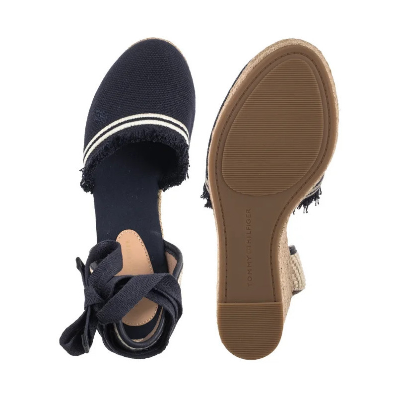 Tommy Hilfiger Fringe Canvas High Wedge Space Blue FW0FW08878 DW6 (TH1358-a) shoes