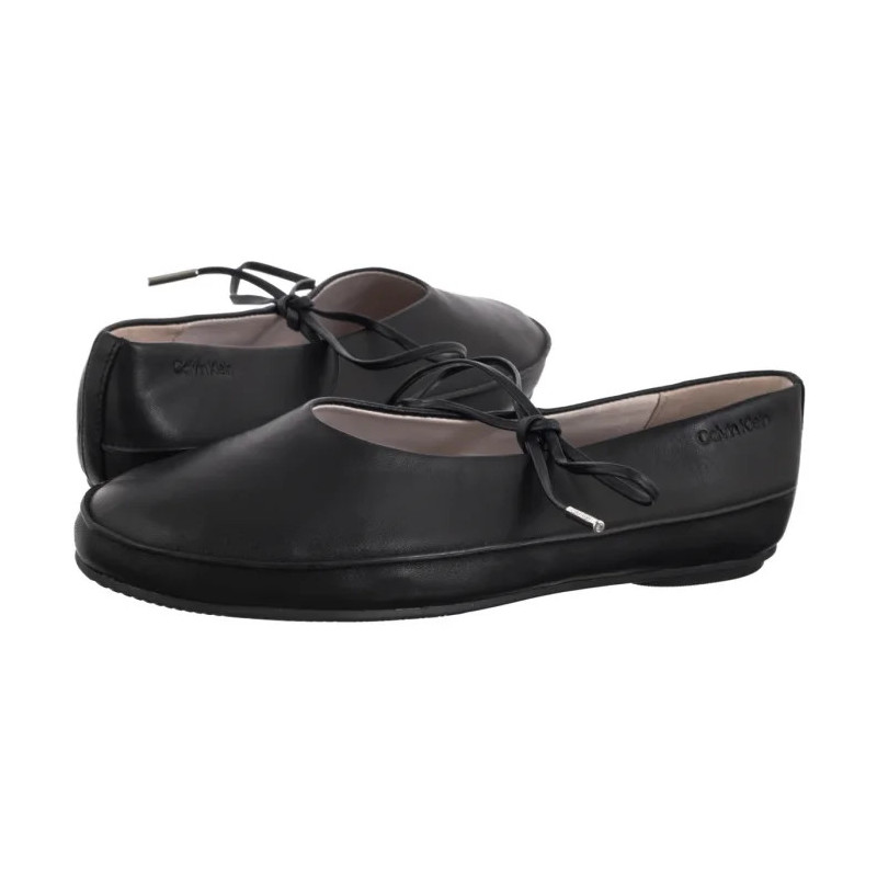 Calvin Klein Ballerina Mary Jane Strap Lth Ck Black HW0HW02656 BEH (CK678-a) ballerinas