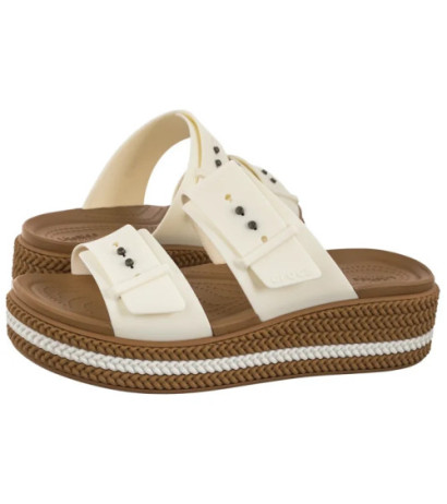 Crocs Brooklyn Woven Buckle Chalk 209978-0WV (CR398-b) shoes