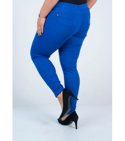 Long stretch pants with a raised waist BENGALINY 07 K22 Cornflower