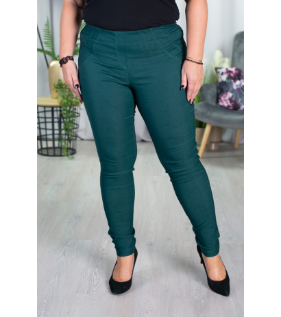 Long stretch pants with a raised waist BENGALINY 07 K22 Malachit