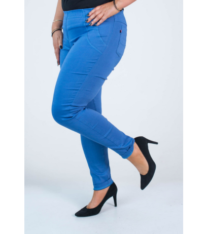 Long stretch pants with a raised waist BENGALINY 07 Blue