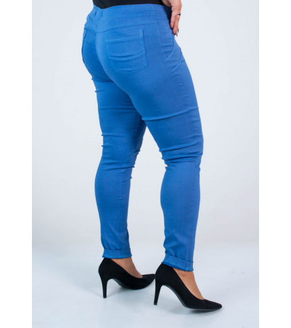 Long stretch pants with a raised waist BENGALINY 07 Blue