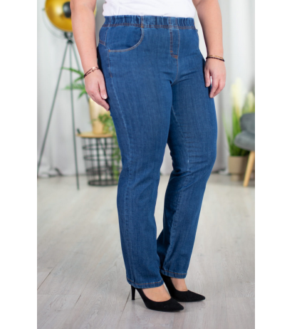 Long stretch jeans with a raised waist JEANGALINY 02 Blue