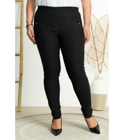 Long stretch pants with a raised waist BENGALINY 09 K10 Black