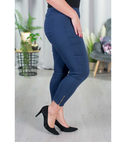 Elastic trousers with raised waist BENGALINY 04 K08 Midnight Navy