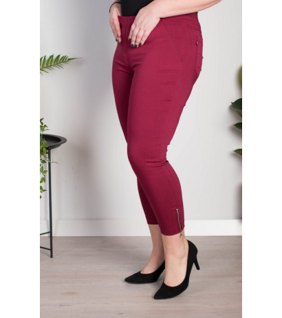 Elastic trousers with raised waist BENGALINY 04 Burgundy