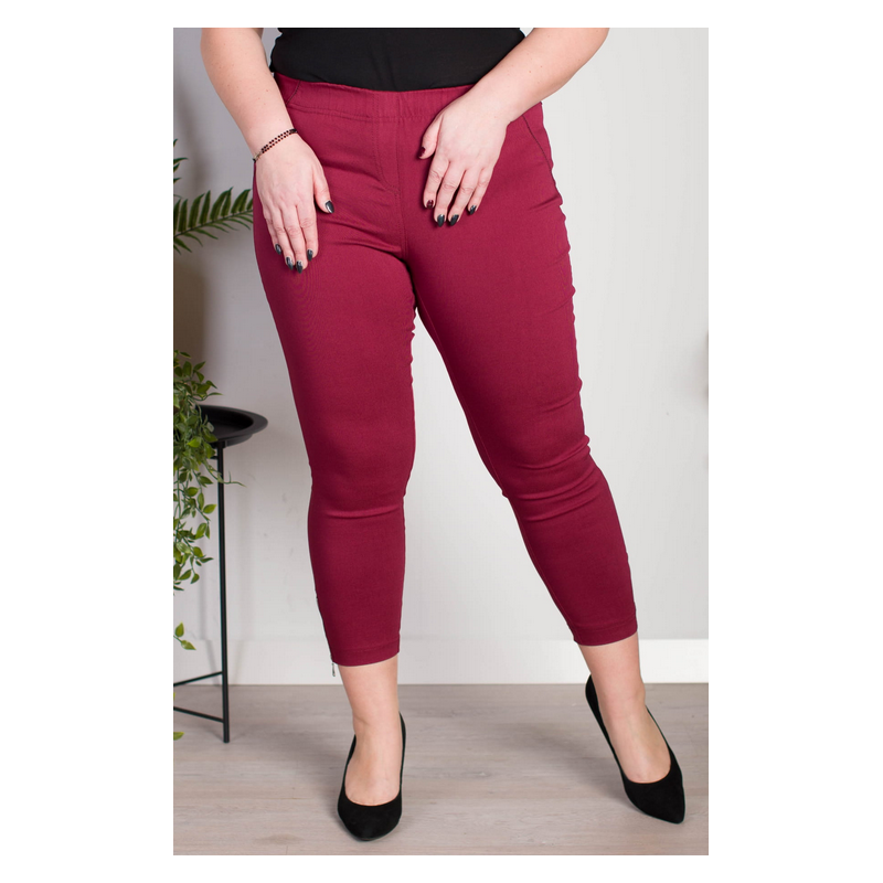 Elastic trousers with raised waist BENGALINY 04 Burgundy