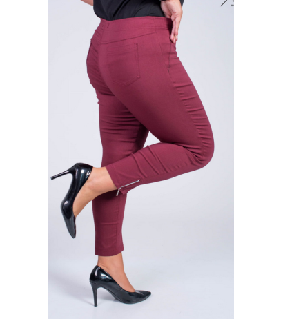 Elastic trousers with raised waist BENGALINY 04 Burgundy