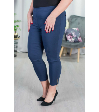 Elastic trousers with raised waist BENGALINY 04 Navy blue