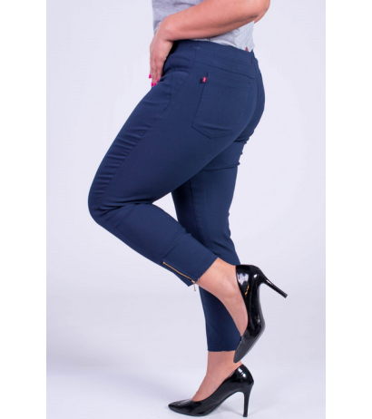 Elastic trousers with raised waist BENGALINY 04 Navy blue