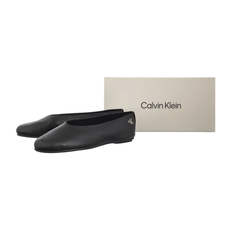 Calvin Klein Round Ballerina Lth Hardware Black HW0HW02810 BEH (CK684-a) ballerinas