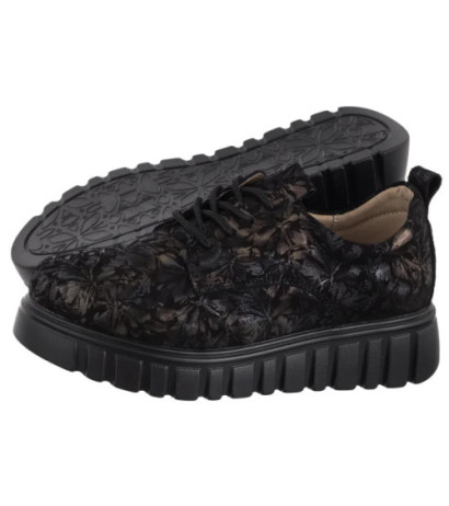 Filippo Czarne Kwiaty DP6846/25 BK FL (FO177-a) shoes