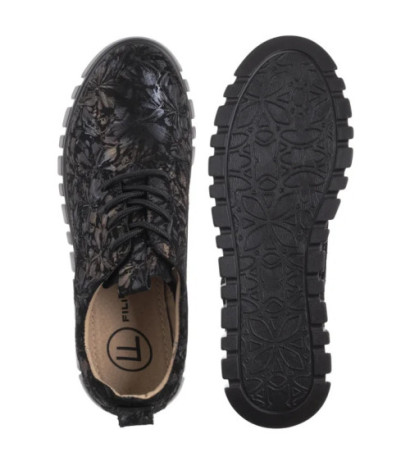 Filippo Czarne Kwiaty DP6846/25 BK FL (FO177-a) shoes