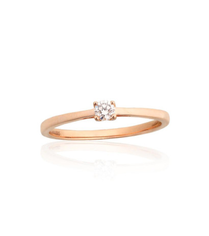 Gold ring 1101222(Au-R)_DI, Red Gold 585°, Diamonds