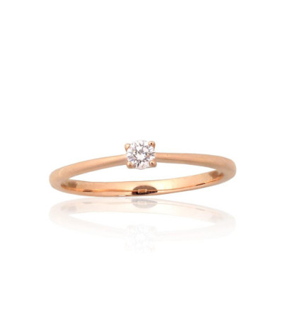 Gold ring 1101224(Au-R)_DI, Red Gold 585°, Diamonds