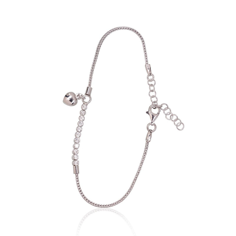 Silver bracelet 2600421(PRh-Gr)_CZ, Silver 925°, Rhodium (Plating), Zirkons