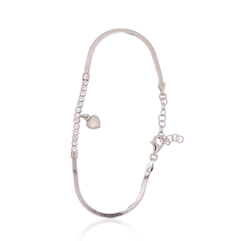 Silver bracelet 2600422(PRh-Gr)_CZ, Silver 925°, Rhodium (Plating), Zirkons