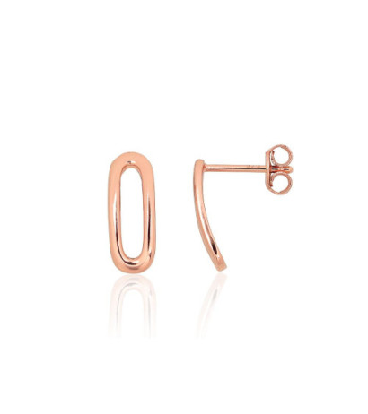 Silver stud earrings 2204154(PAu-R), Silver 925°, red gold (Plating)