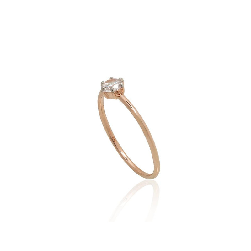 Gold ring 1101180(Au-R+PRh-W)_CZ, Red Gold 585°, Rhodium (Plating) , Zirkons