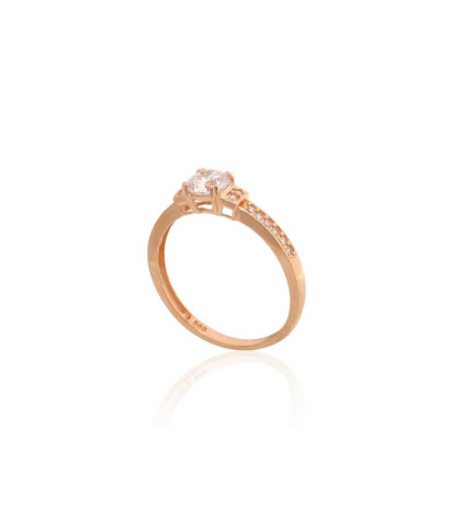 Gold ring 1101184(Au-R)_CZ, Red Gold 585°, Zirkons