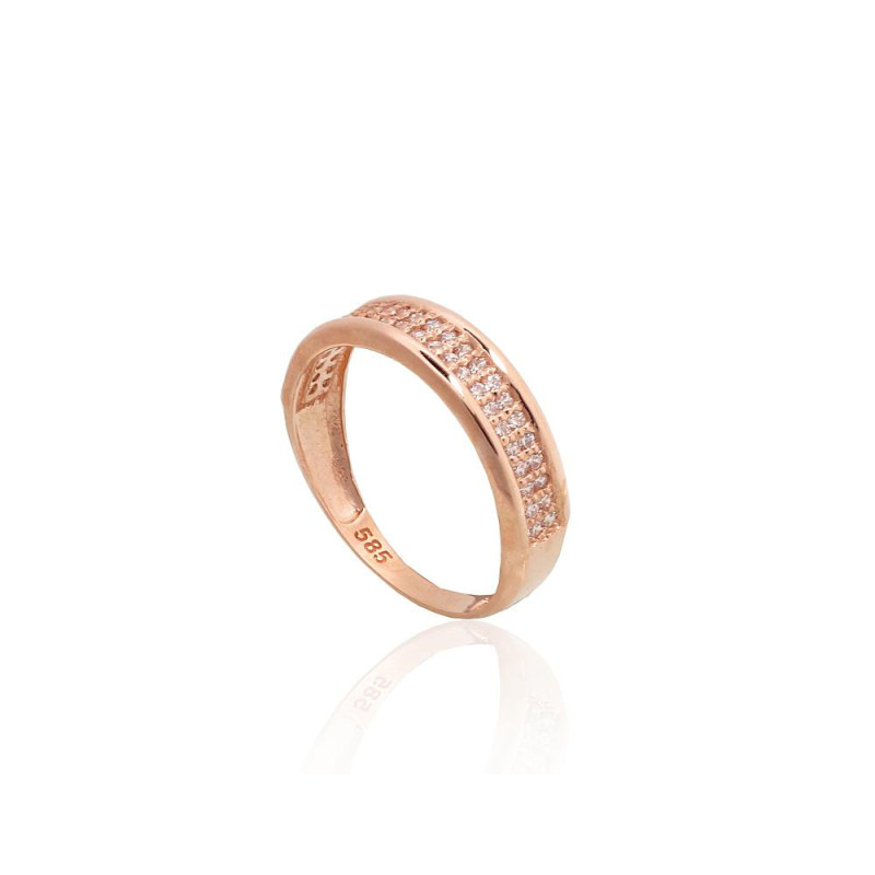 Gold ring 1101187(Au-R)_CZ, Red Gold 585°, Zirkons