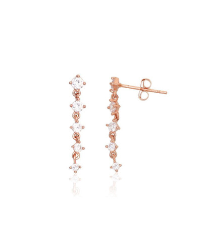 Gold classic studs earrings 1201681(Au-R)_CZ, Red Gold 585°, Zirkons