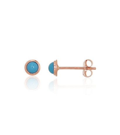 Gold classic studs earrings 1201688(Au-R)_TR, Red Gold 585°, Turquoise