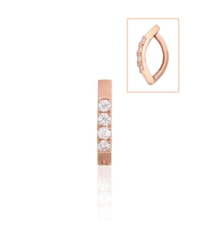 Gold piercing for navel 1930089(Au-R)_CZ, Red Gold 585°, Zirkons