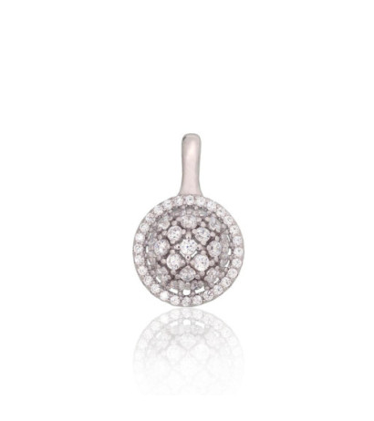 Silver pendant 2302002(PRh-Gr)_CZ, Silver 925°, Rhodium (Plating), Zirkons