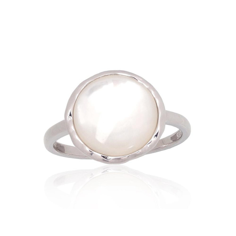 Silver ring 2101938(PRh-Gr)_PL, Silver 925°, Rhodium (Plating), Mother-of-pearl