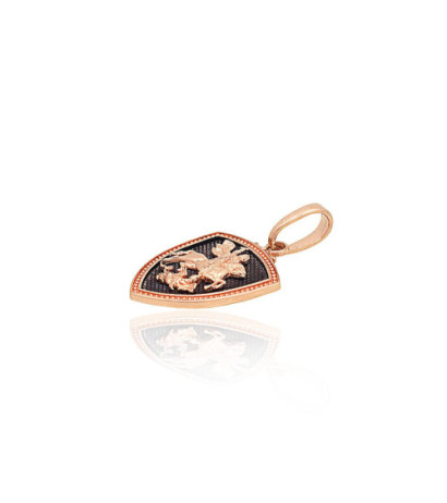 Gold pendant 1301067(Au-R+PRh-Bk), Red Gold 585°, Rhodium (Plating)
