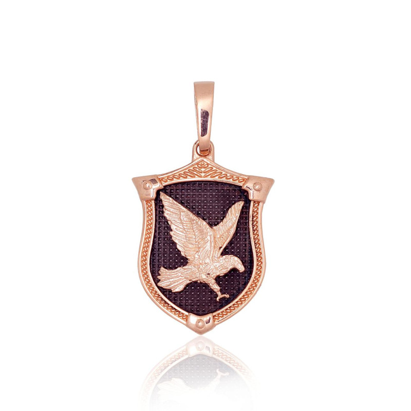 Gold pendant 1301068(Au-R+PRh-Bk), Red Gold 585°, Rhodium (Plating)