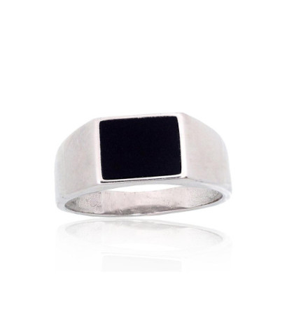 Silver ring 2101926(PRh-Gr)_ON, Silver 925°, Rhodium (Plating), Onix