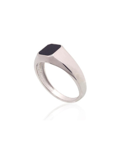 Silver ring 2101929(PRh-Gr)_ON, Silver 925°, Rhodium (Plating), Onix