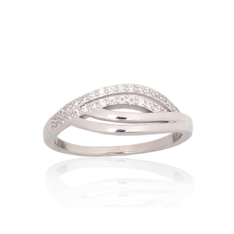 Silver ring 2101934(PRh-Gr)_CZ, Silver 925°, Rhodium (Plating), Zirkons