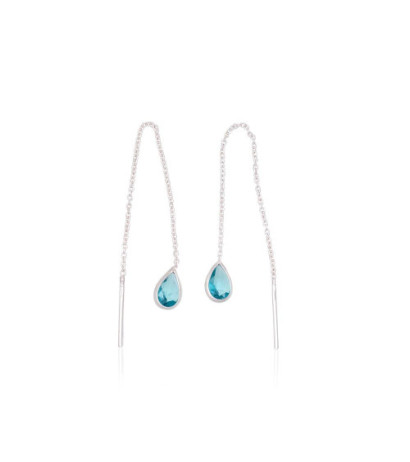 Silver earrings 2200266_CZ-AQ, Silver 925°, Zirkons