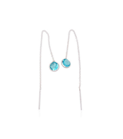 Silver earrings 2202724_CZ-AQ, Silver 925°, Zirkons