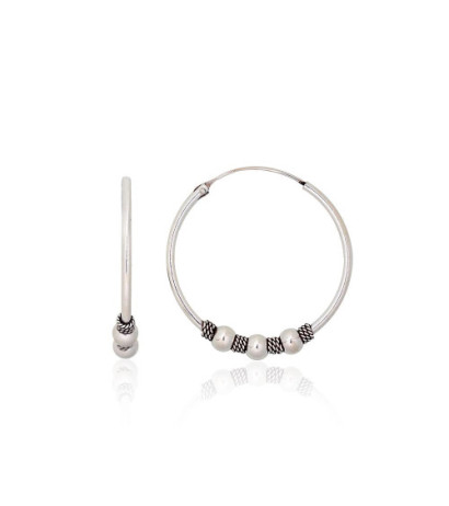 Silver earrings-rings 2203997(POx-Bk), Silver 925°, oxide (Plating)