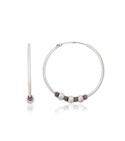 Silver earrings-rings 2203998(POx-Bk), Silver 925°, oxide (Plating)