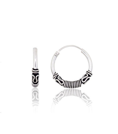 Silver earrings-rings 2203999(POx-Bk), Silver 925°, oxide (Plating)
