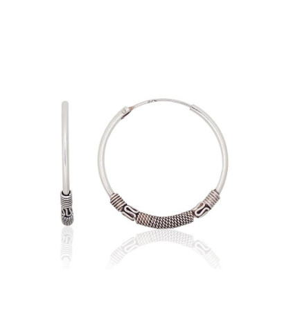 Silver earrings-rings 2204002(POx-Bk), Silver 925°, oxide (Plating)