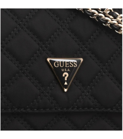 Guess Giully II 2 Comp Cnvrtble Flap HWYQ96 73200 Black (GU757-a) handbag
