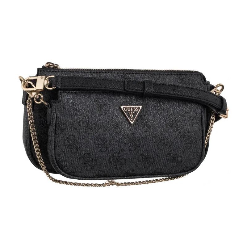 Guess Noelle II Dbl Pouch Crossbody HWBG96 72710 Coal Logo (GU758-a) handbag