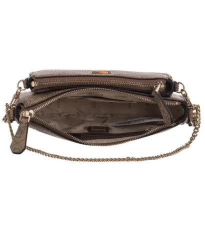 Guess Noelle II Dbl Pouch Crossbody HWBG96 72710 Latte Logo/Brown (GU758-b) handbag