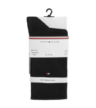 Tommy Hilfiger TH Women Sock 1P Premium Rolltop Black 701228935 001 (TH1393-a) socks