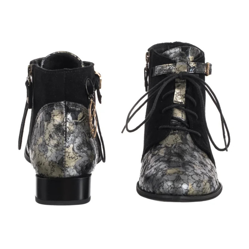 Maciejka Czarne Kwiaty 5743A-03/00-8 (MA1407-a) shoes